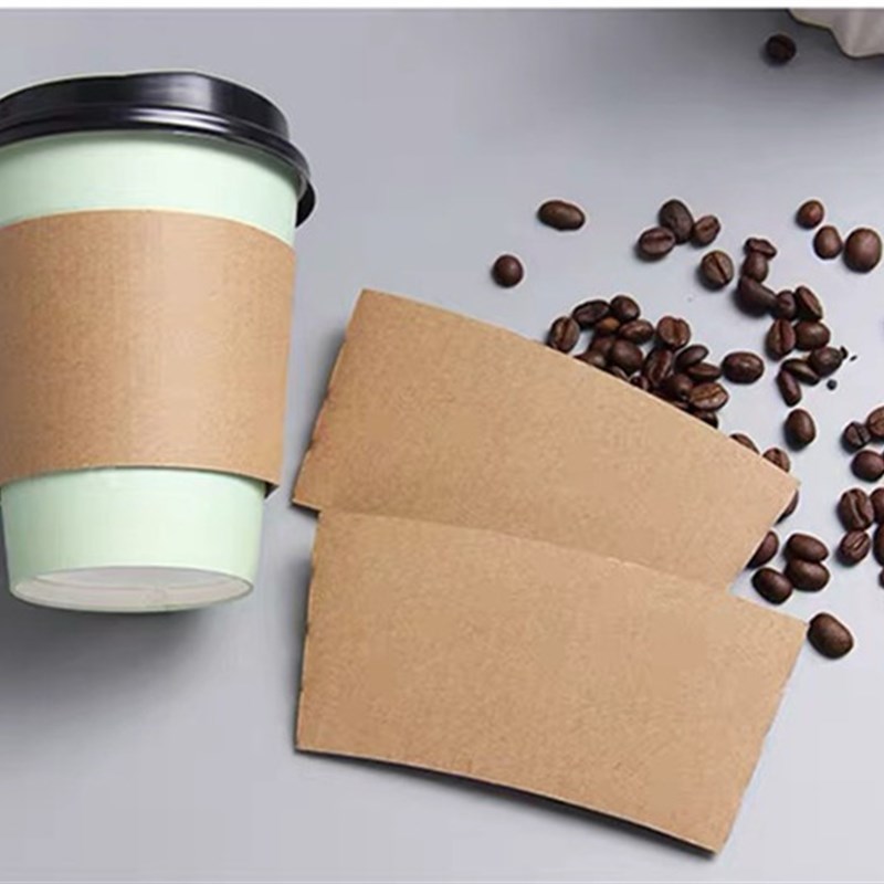 一次性纸杯套12盎司杯套16oz咖啡杯瓦楞杯套通用90口径纸杯套