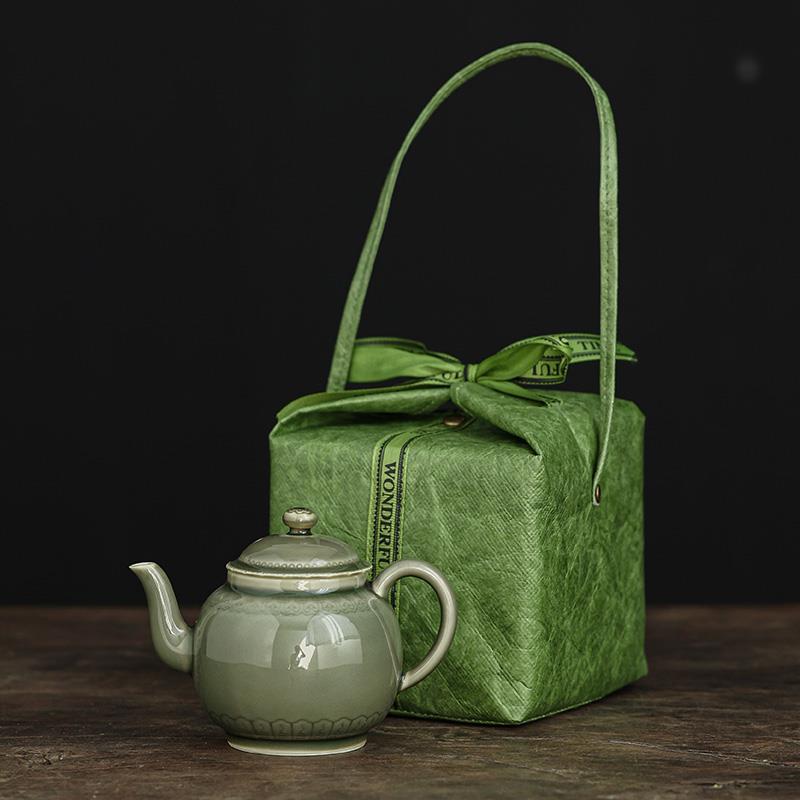 越窑青瓷复古茶壶陶瓷日式家用泡茶壶防烫功夫茶具泡茶器盖碗茶杯