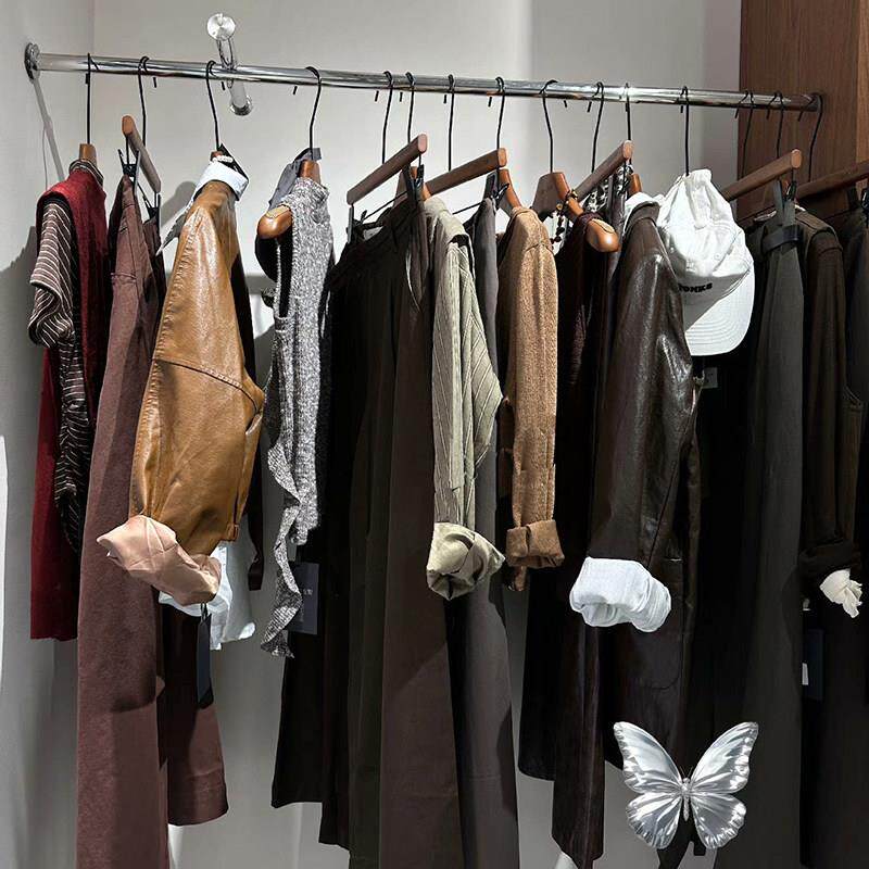 衣架服装店专用古复古胡色衣男女装桃实木撑新中式橡仿木SLC防滑
