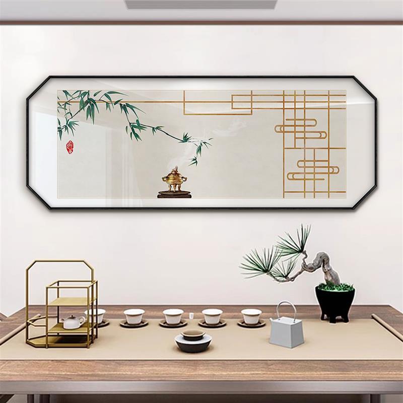 新中式陶瓷花瓶客厅卧室装饰挂画复古瓶中花茶室办公室背景墙挂画
