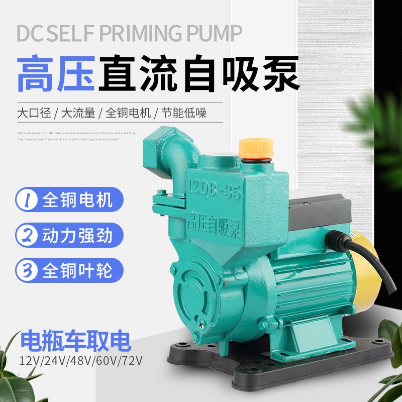 永陆直流抽水机家用12v24v48v60v72v抽水泵水井便携式小型自吸泵