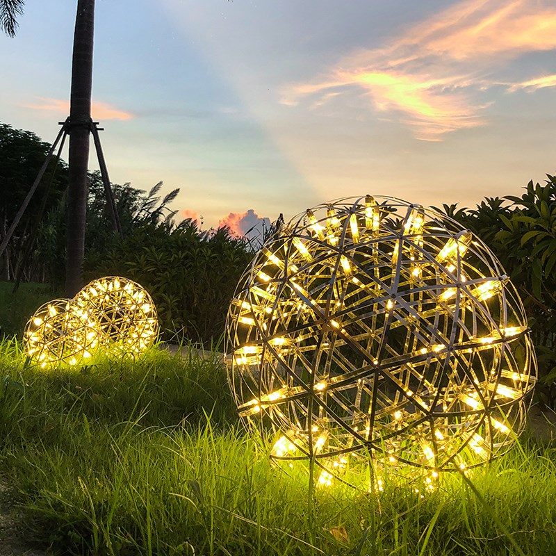 户外庭院灯园林吊灯防水别墅草坪灯室外花园氛围灯创意LED火花灯