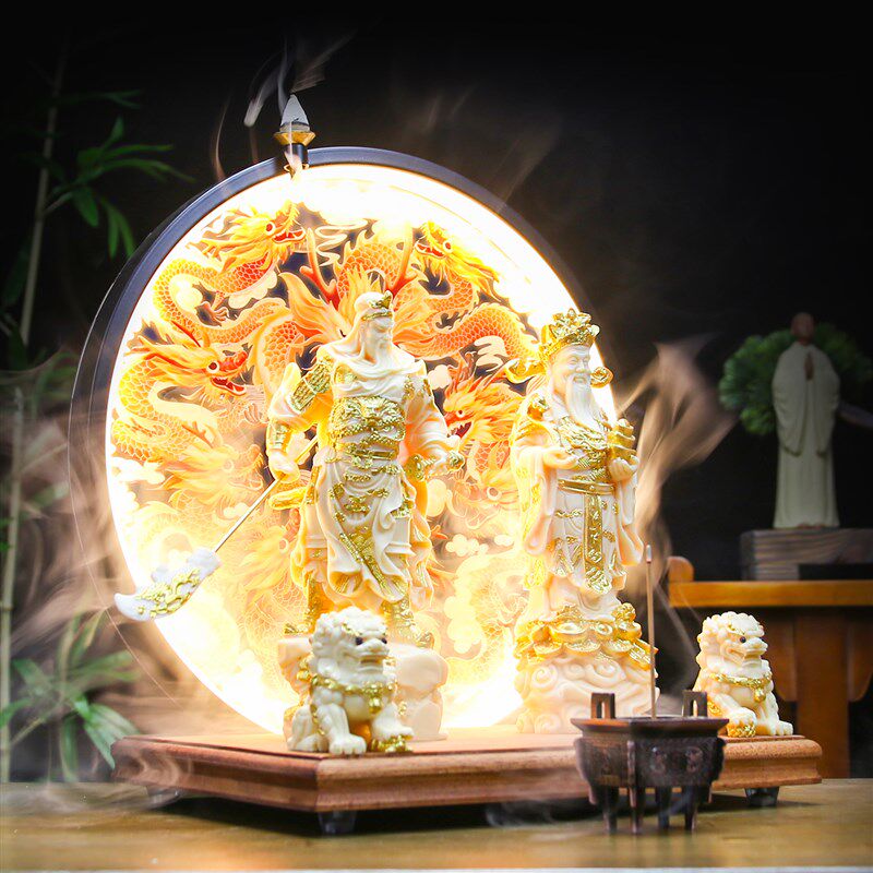 文武财神招财摆件武财神关公文财神比干家用供奉客厅玄关门店摆放