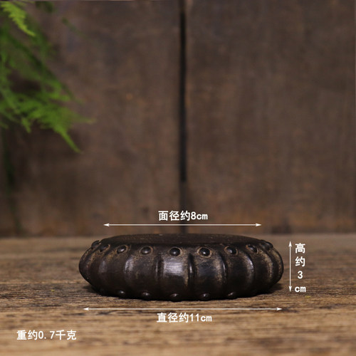 仿古石雕天然青石瓜棱石鼓复古民俗茶席装饰底座中式怀旧摆件包邮