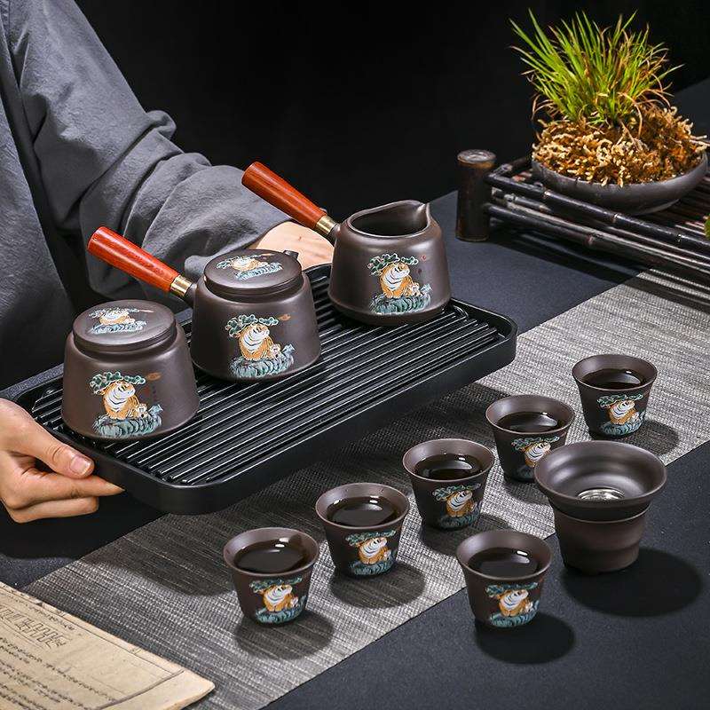 新款特色紫砂便携式旅行茶具套装家用户外懒人泡茶壶茶杯创意组合