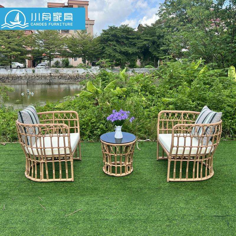 东南亚户外家具庭院民宿别墅度假村藤竹沙发室外防水防晒藤椅茶几