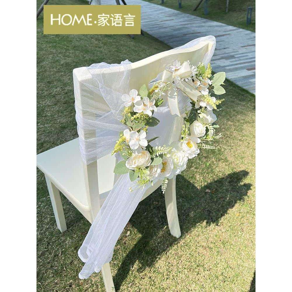 浪漫唯美花艺装饰挂件摆设家居室内假花仿真玫瑰卧室婚房门上挂花