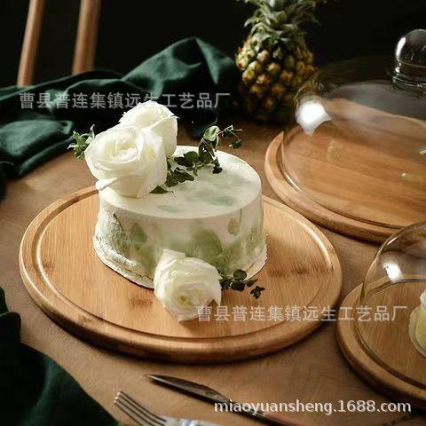 跨境木质蛋糕托盘商用果盘下午茶西点植物托盘聚会餐桌点心盘