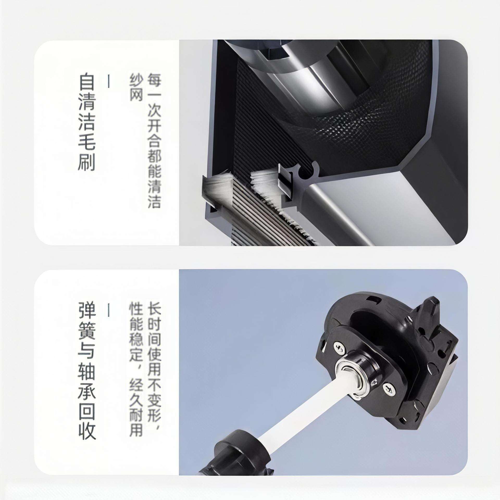 隐形回卷纱窗防蚊纱窗儿童安全防护栏一体纱窗高透网纱窗家装自装