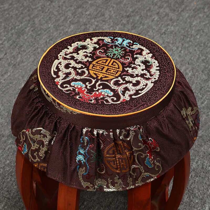 实木圆凳子坐垫圆形中式红木椅子垫鼓凳圈椅藤椅防滑座垫乳胶定制