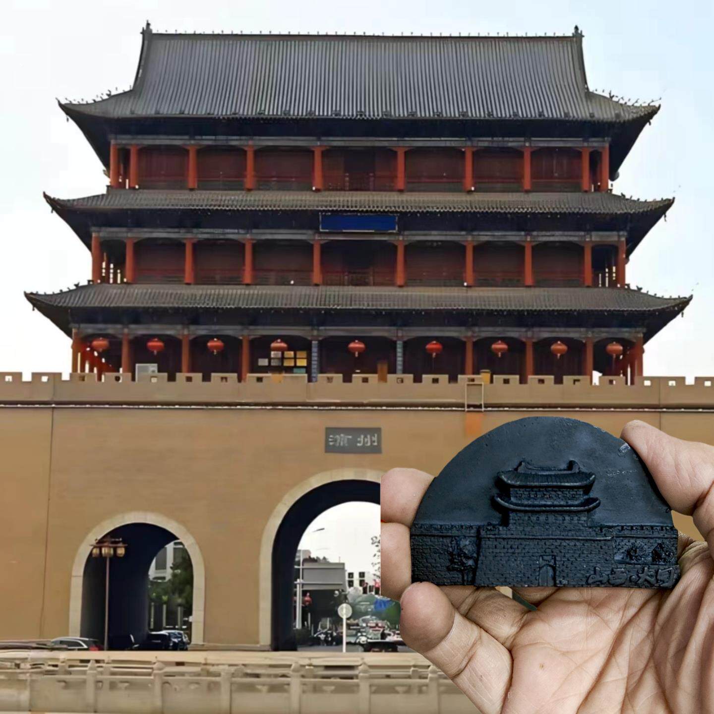 梓云轩文创煤雕冰箱艺贴悬空NGL寺云冈石窟煤雕伴遗手礼品晋非工