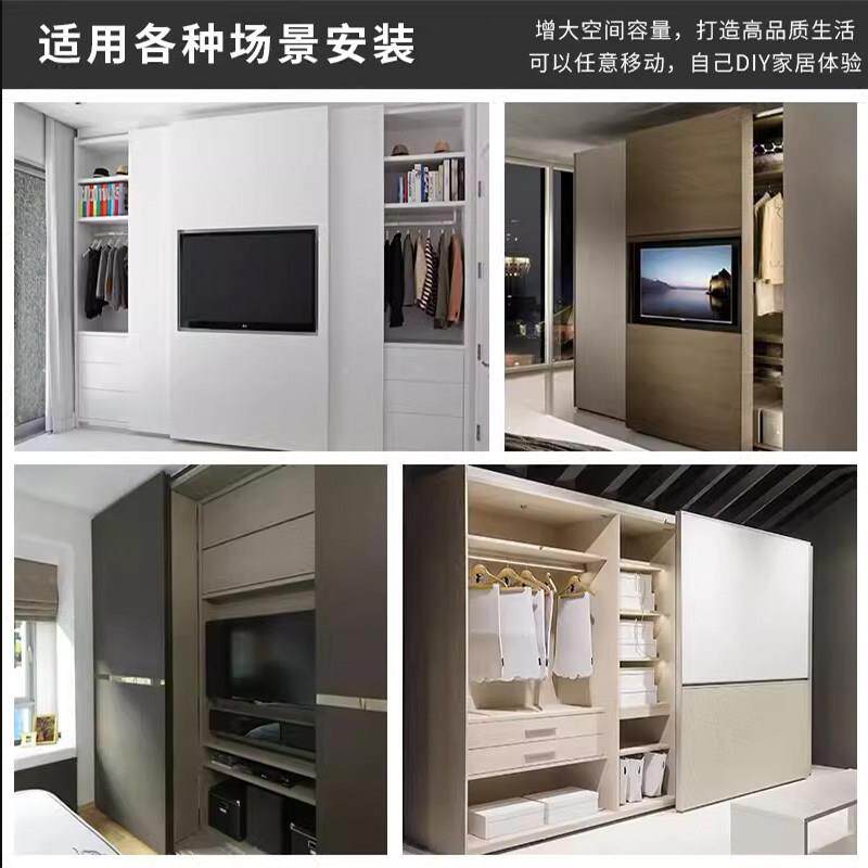 电动智能电视柜外双开关挂式移门单轨道衣柜整体橱柜开推拉348趟