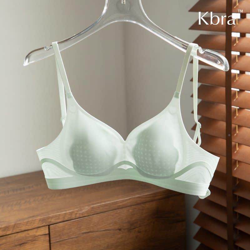 KUYZbra夏季胸无痕文胸奶凉感副乳收纳罩薄皮款无钢托3/4罩杯文小