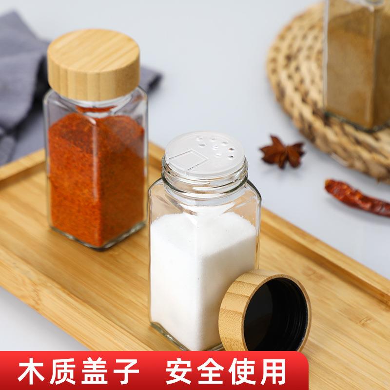 亚马逊厨房调料罐套装120ml调料瓶孜然香料罐24件玻璃罐家用