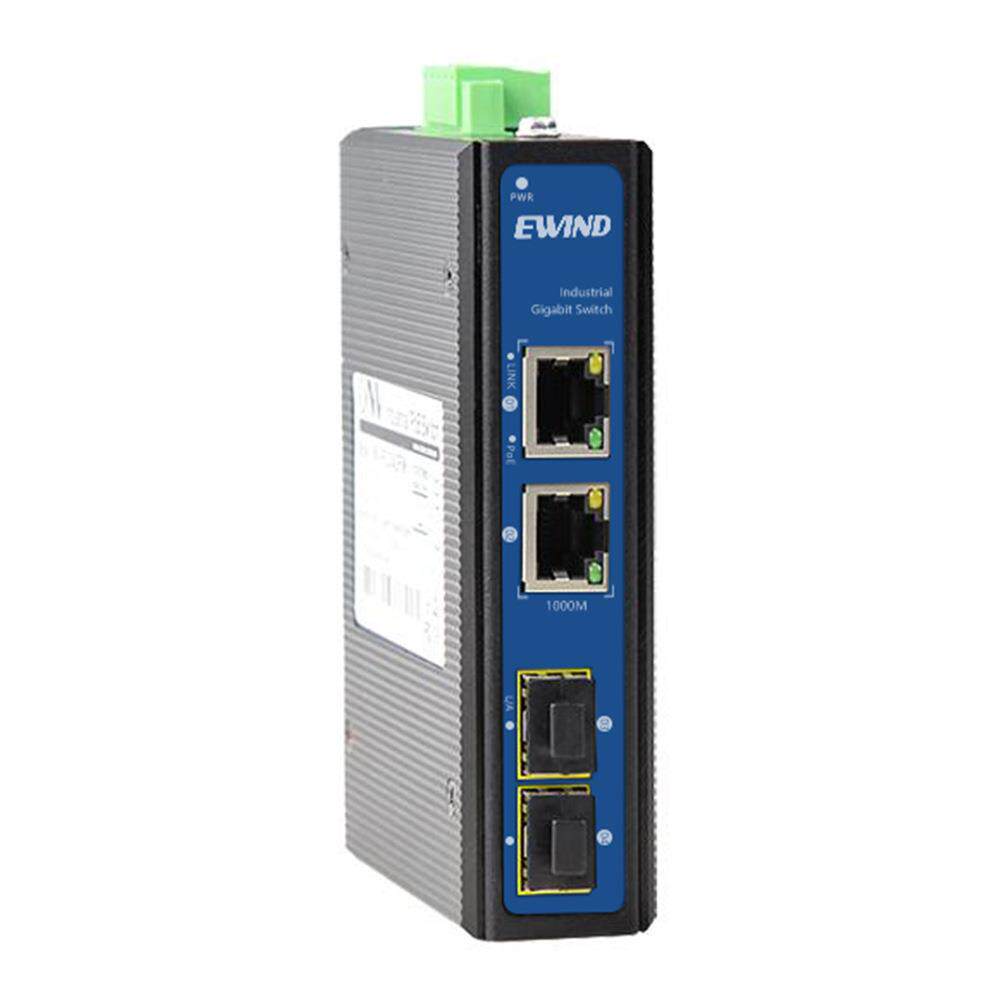 千兆4口SFP2光口上联交换机poe工业级适室外IP40防水POE全千兆