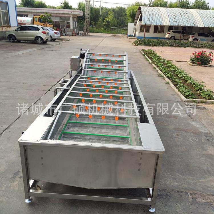 全自动大虾气泡清洗机 网带式洗小龙虾机器 链条大型连续式洗虾机