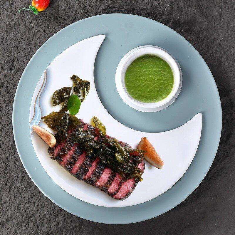 密胺酒店餐具意境菜盘餐盘圆形盘子商用饭店塑料平底冷菜摆盘套装