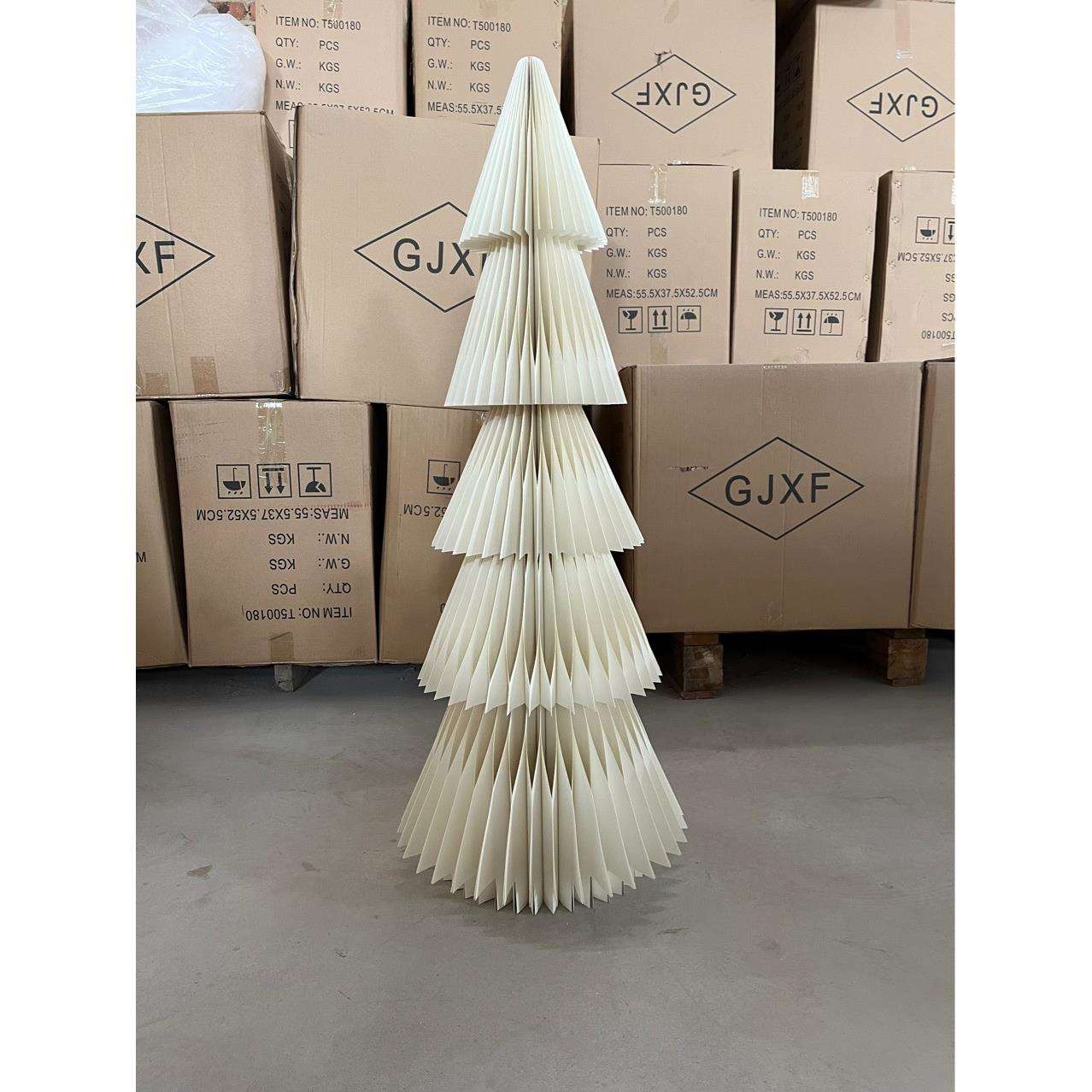 折叠厚纸艺蜂窝圣诞树圣诞节平安夜派对用品道具商场橱窗节日装饰