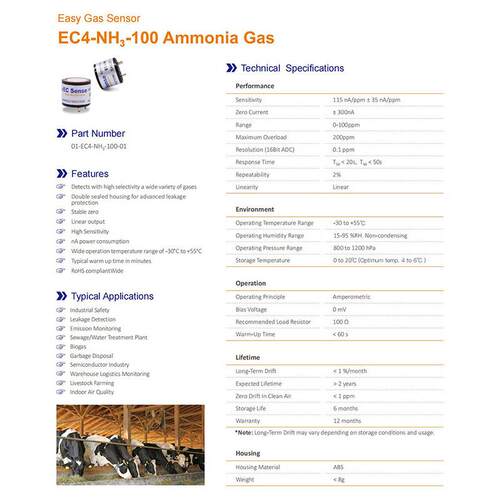 爱氪森氨气NH3-EC4-100液态电化CS4固态DS4数字信号量大优惠