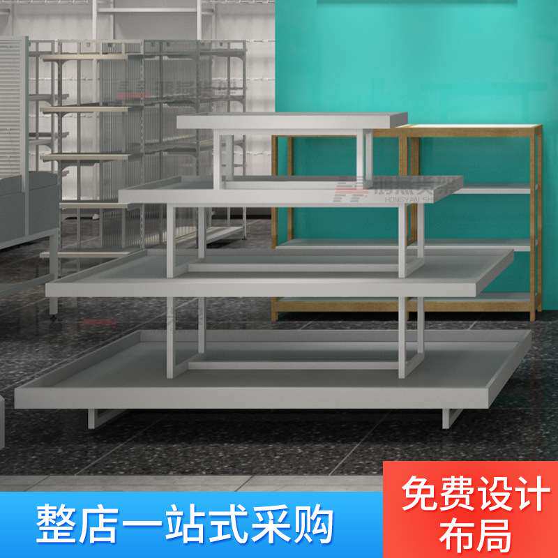 餐具碟子四层流水台精品饰品文具2元店高低流水台诺米优品货架厂