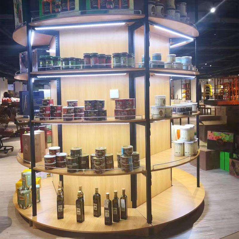 超市货架陈列架便利店货架母婴精品店钢木货柜食品文具展示架