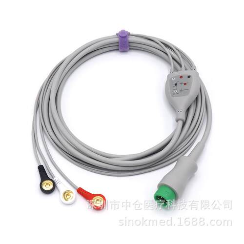兼容科曼3导心电扣式NC8NC10/STAR8000E/C30C50C60C80/NC3NC8NC12