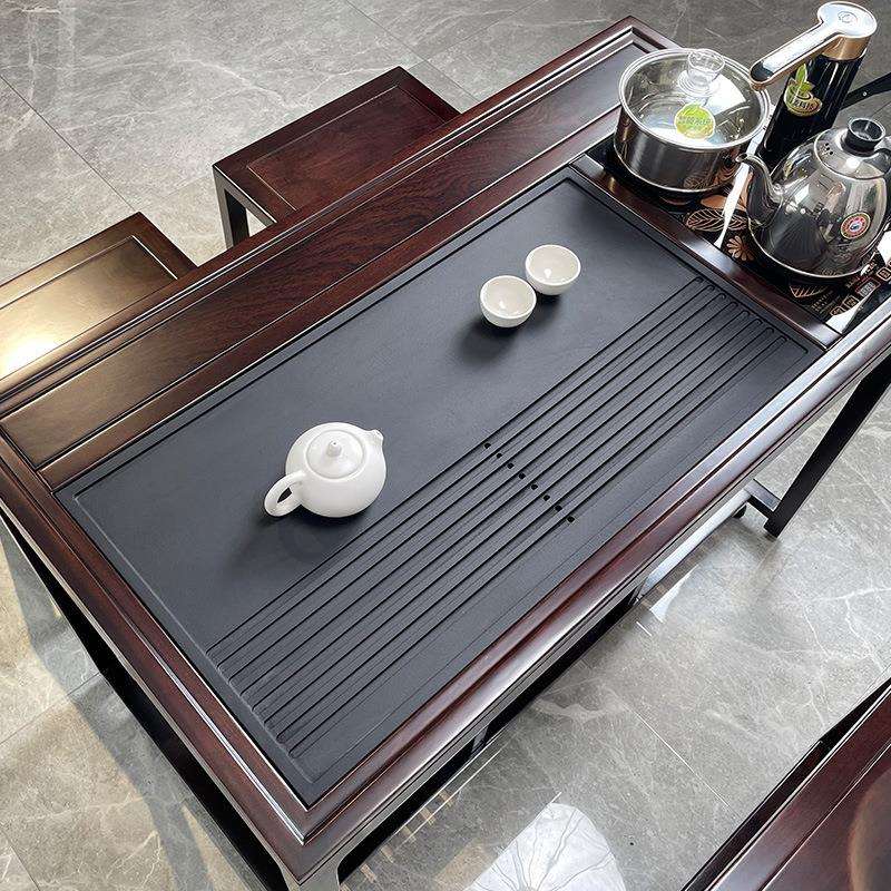 花梨木茶桌椅组合可移动茶桌带轮家用实木茶车小茶台烧水壶一体