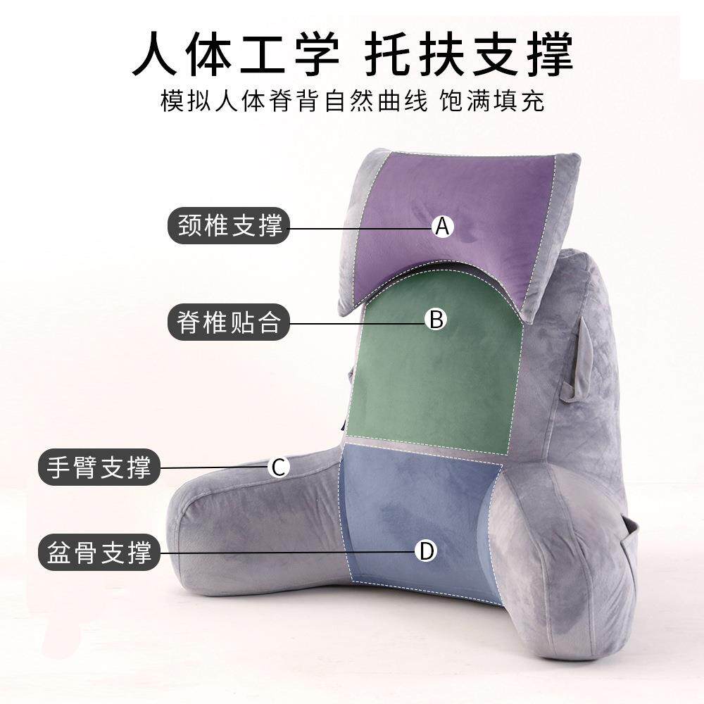 水晶绒大号阅读枕亲肤透气护腰喂奶侧睡枕床上沙发上靠枕
