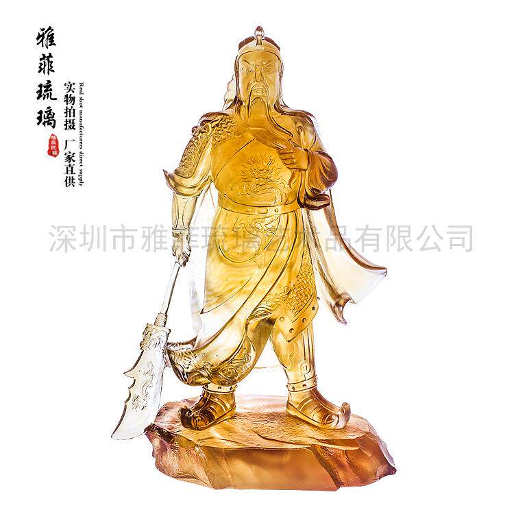 琉璃武财神 关公琉璃神像 厂家古法琉璃工艺品艺术品摆件手工