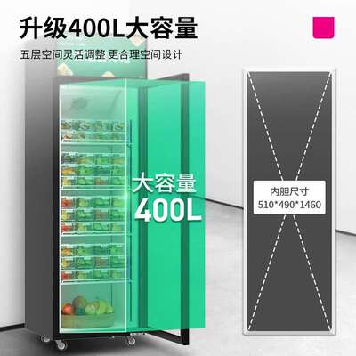 乐创幼儿园学校商用留样柜便利店立式单门大容量冷藏展示柜带锁