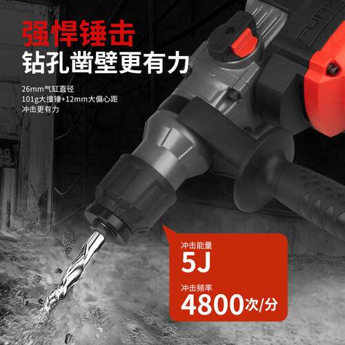 KEN锐奇电锤2928G两用大功率工业级混凝土水电开槽四方柄冲击电镐