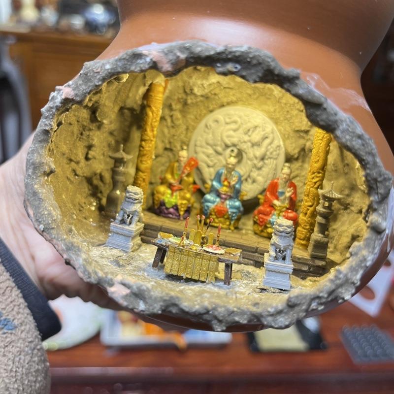 紫砂葫芦创意微景观新三清宫微场景微缩世界桌面摆件