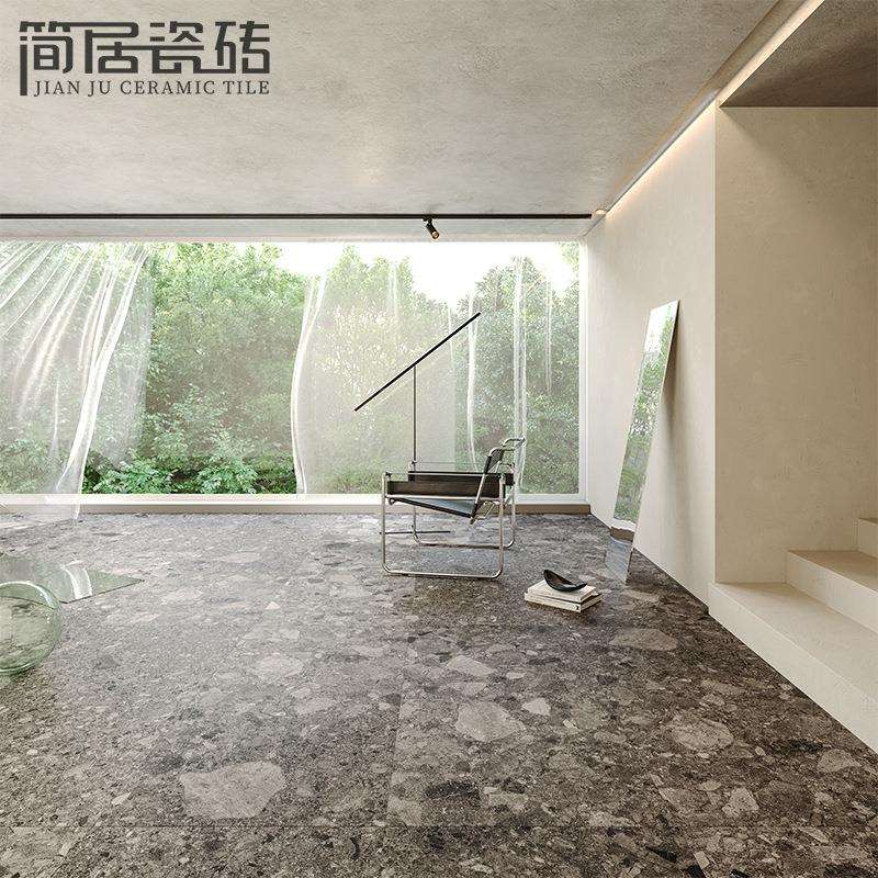 大颗粒干粒面防滑水磨石瓷砖客厅餐厅卫生间连锁店铺地砖墙砖1200