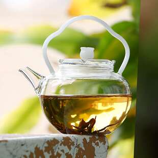 提梁壶高硼硅玻璃蓄水壶承干泡台日式茶具小清新茶壶耐热玻璃家用