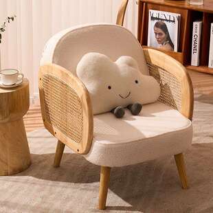 实木单人沙发茶几组合小户型客厅现代民宿酒店简约科技布艺出租房