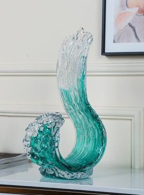大师手作风生水起琉璃艺术摆件办公室招财客厅酒店玄关装饰品摆设