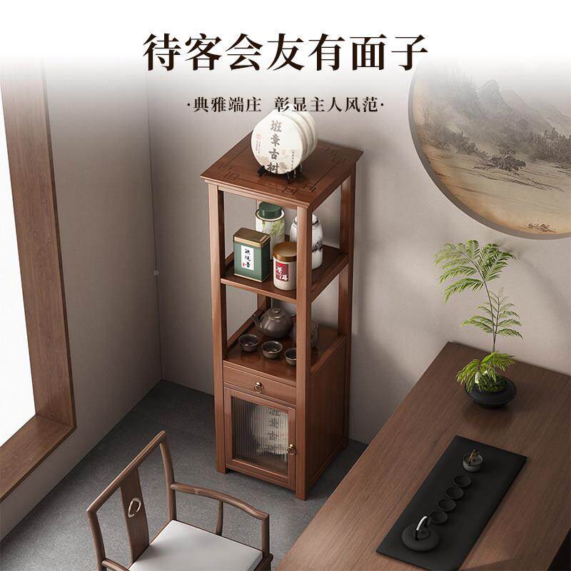 茶叶展示柜茶茶室落地多层置物ly-dcbgj收具纳架中式家新用实木小