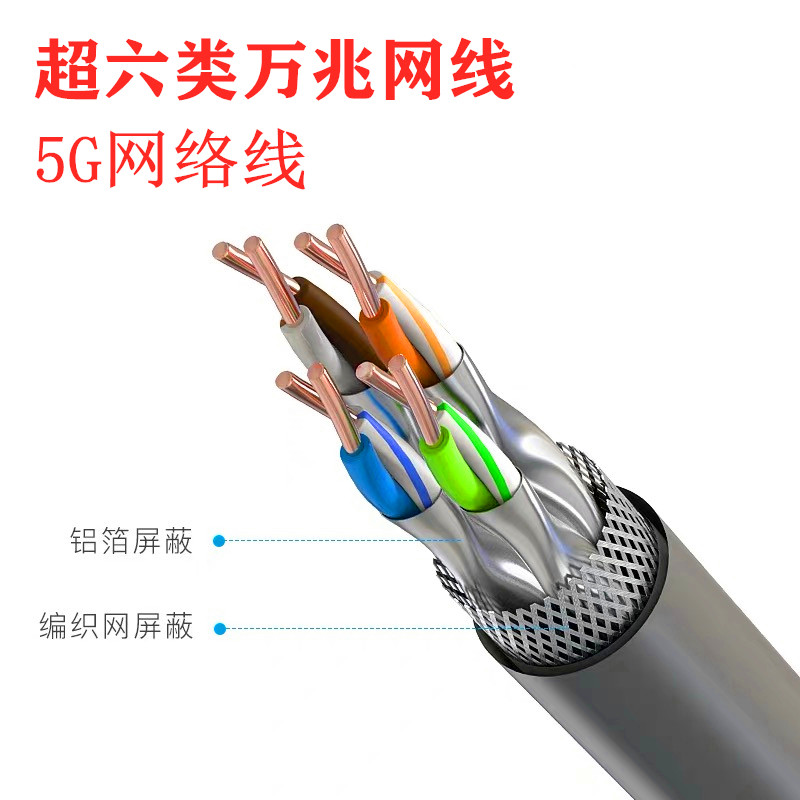 超五类六类双屏蔽千兆网线家用万兆网线工程网线300米