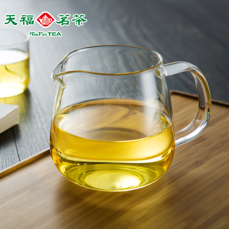 天福茗茶彼物大器玻璃茶海茶杯大小号透明高端简约公道杯功夫茶具