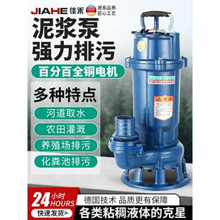 泥浆泵化粪池清淤污水泵水粪抽塘泥泵无堵塞潜水泵沼气池抽渣220v