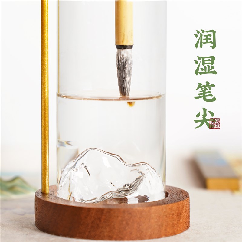 毛笔挂架实木免洗笔架悬挂式毛笔架多功能书法专用收纳笔架子摆件图片