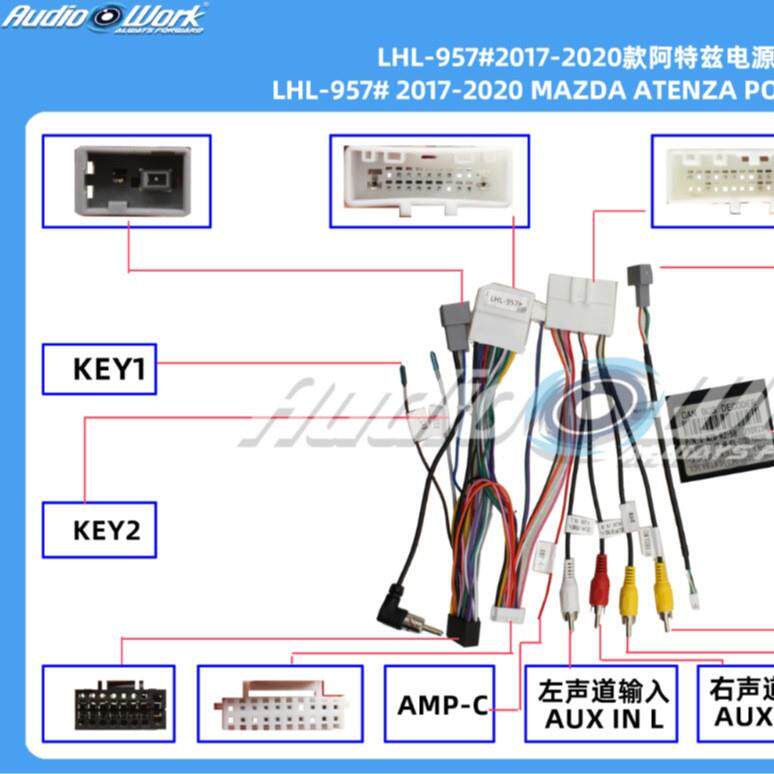 LHL-957#导航线材 安卓中控大屏电源线 适用2017-2020款阿特兹