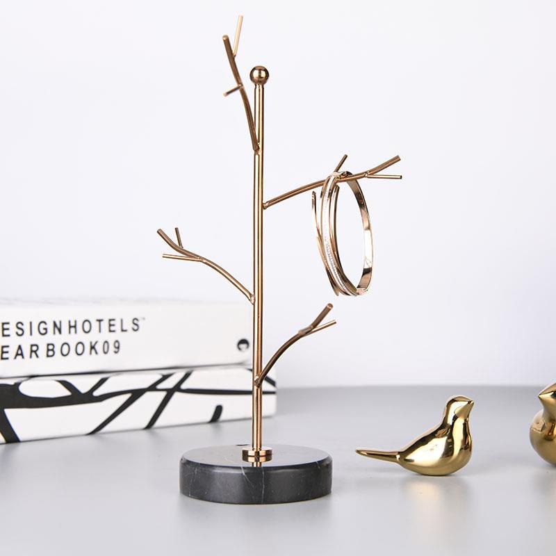 厂家供应大理石首饰展示架 不锈钢电镀珠宝展架 拍摄陈道具