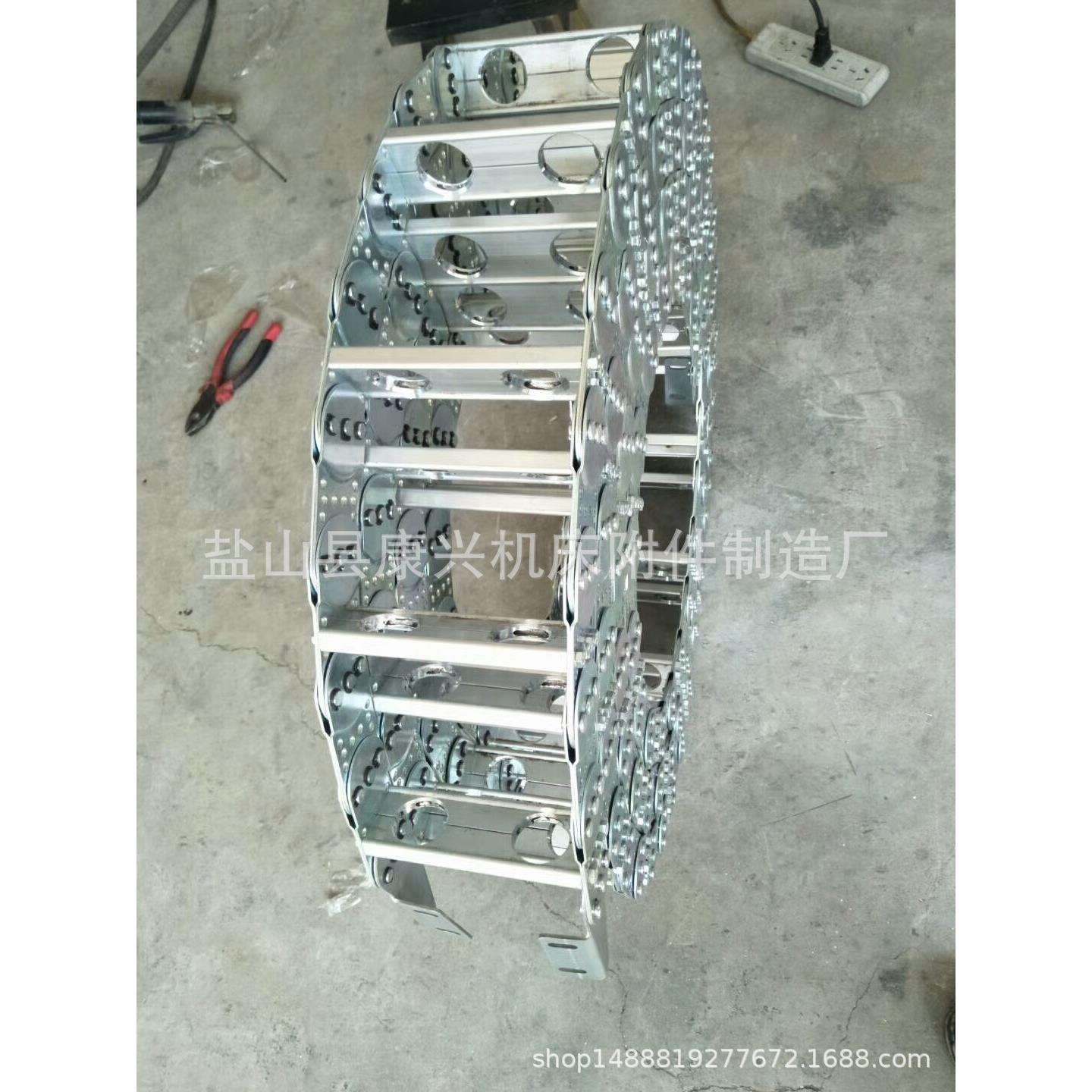 增强钢铝拖链桥式/全封闭机床电缆油管钢制拖链穿线坦克链厂
