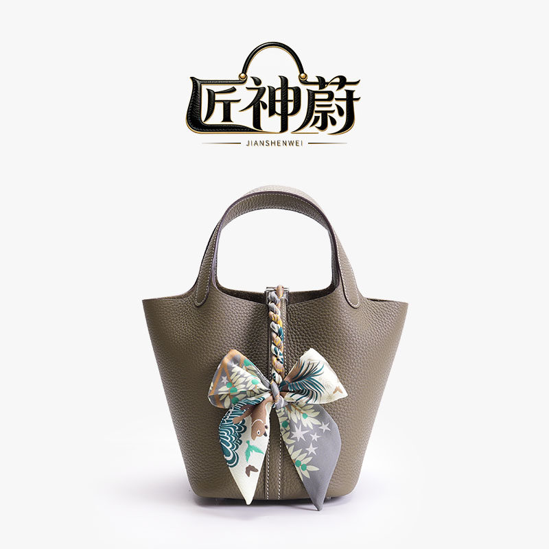 匠神蔚超软真皮高级牛皮简约篮子包多色款