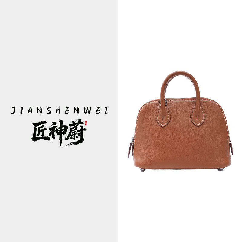 匠神蔚【618新品专场】经典款牛皮手拎手工女包小保龄手提单肩包