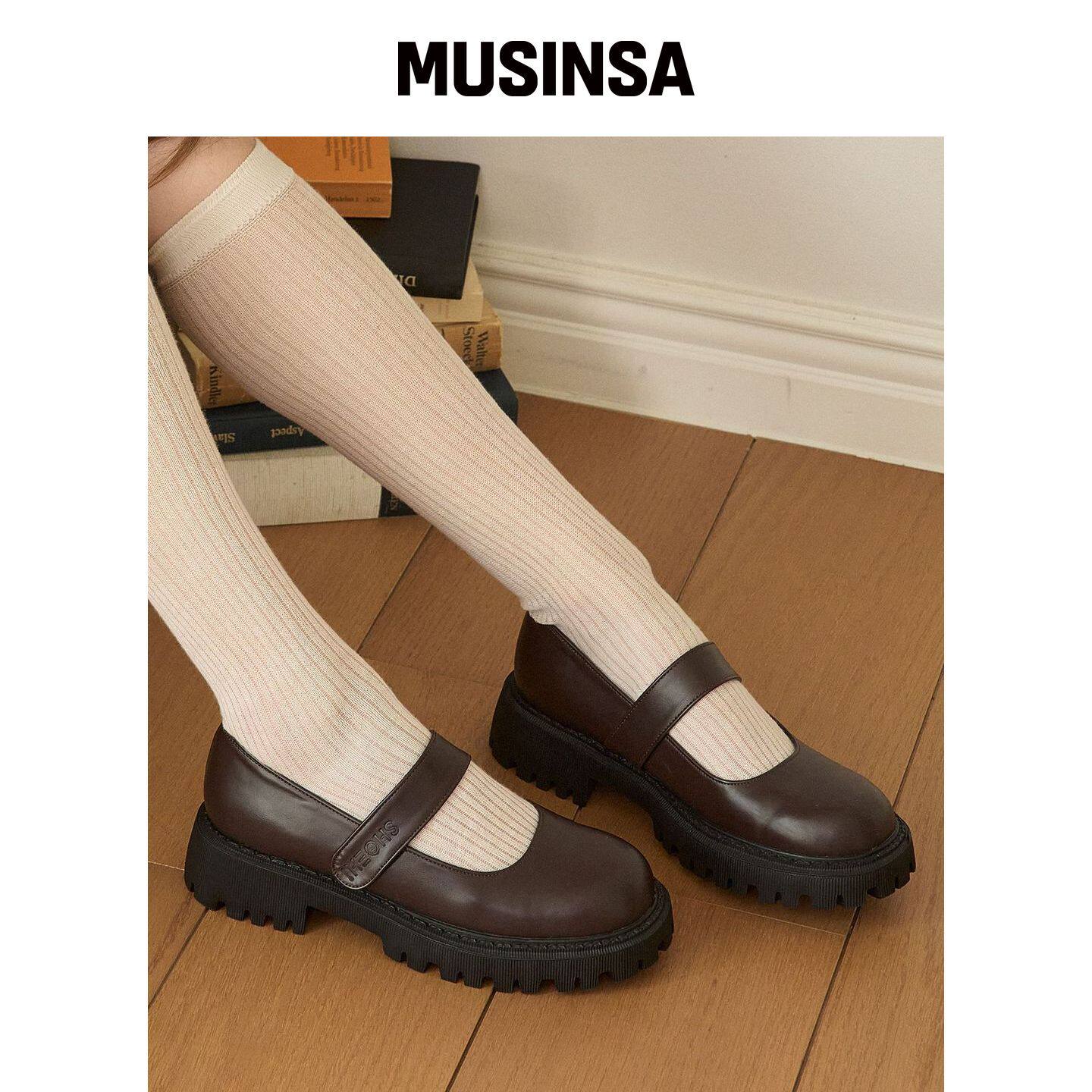 SHOEHI 魔术贴玛丽珍乐福鞋浅口皮鞋MUSINSA韩国官网直邮进口
