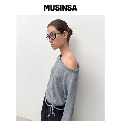 DIAGONAL 编织绳上衣 (混合灰色) MUSINSA韩国官网直邮进口