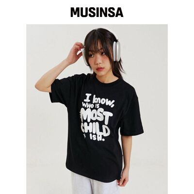THE FACO TYPO BOXY TEE 黑色 MUSINSA韩国官网直邮进口