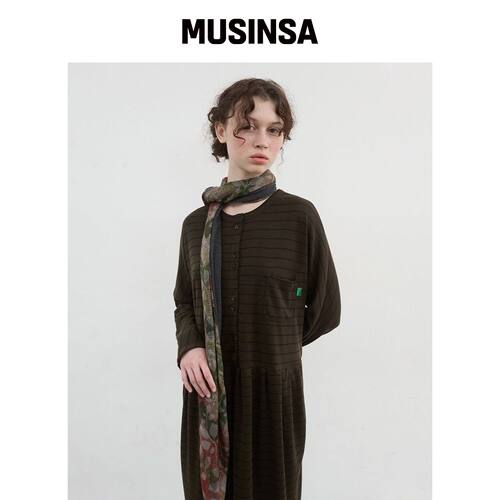 NOCONTENT 430.花卉围巾_橄榄色 MUSINSA韩国官网直邮进口